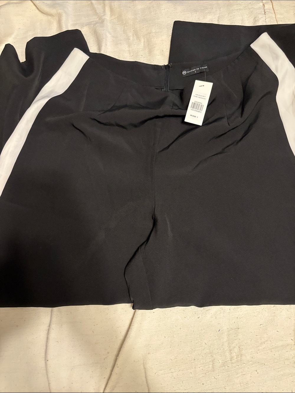 Fashion to Figure Wide Leg Dress Pants with White Side Panels